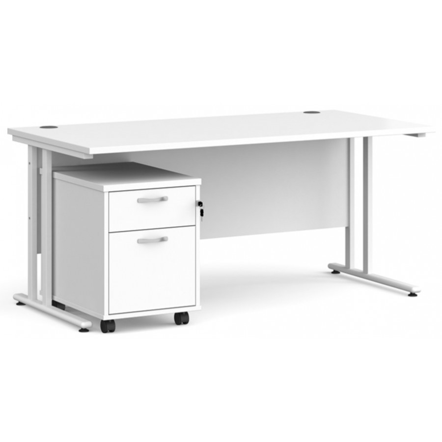 Maestro Straight Desk with Under Desk Pedestal